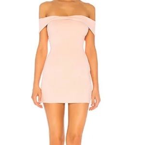 Lovers and Friends off the shoulder mini dress.
